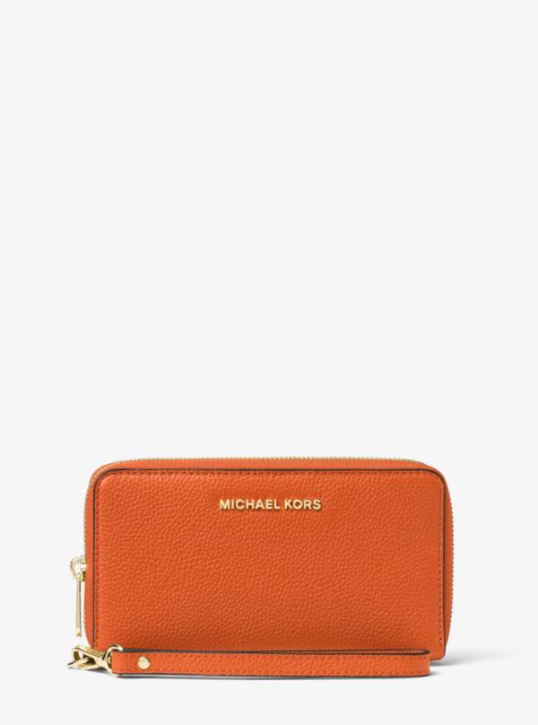 Damske Penazenky Michael Kors Large Leather Smartphone Wristlet Oranžové - Doplnky Michael Kors Lacne | RZUKL-3690